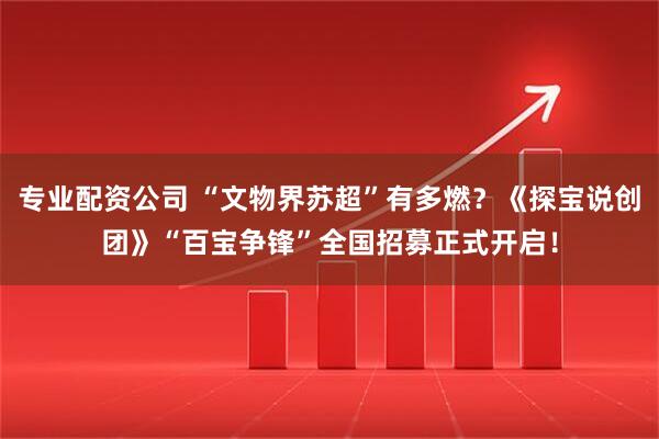 专业配资公司 “文物界苏超”有多燃？《探宝说创团》“百宝争锋”全国招募正式开启！